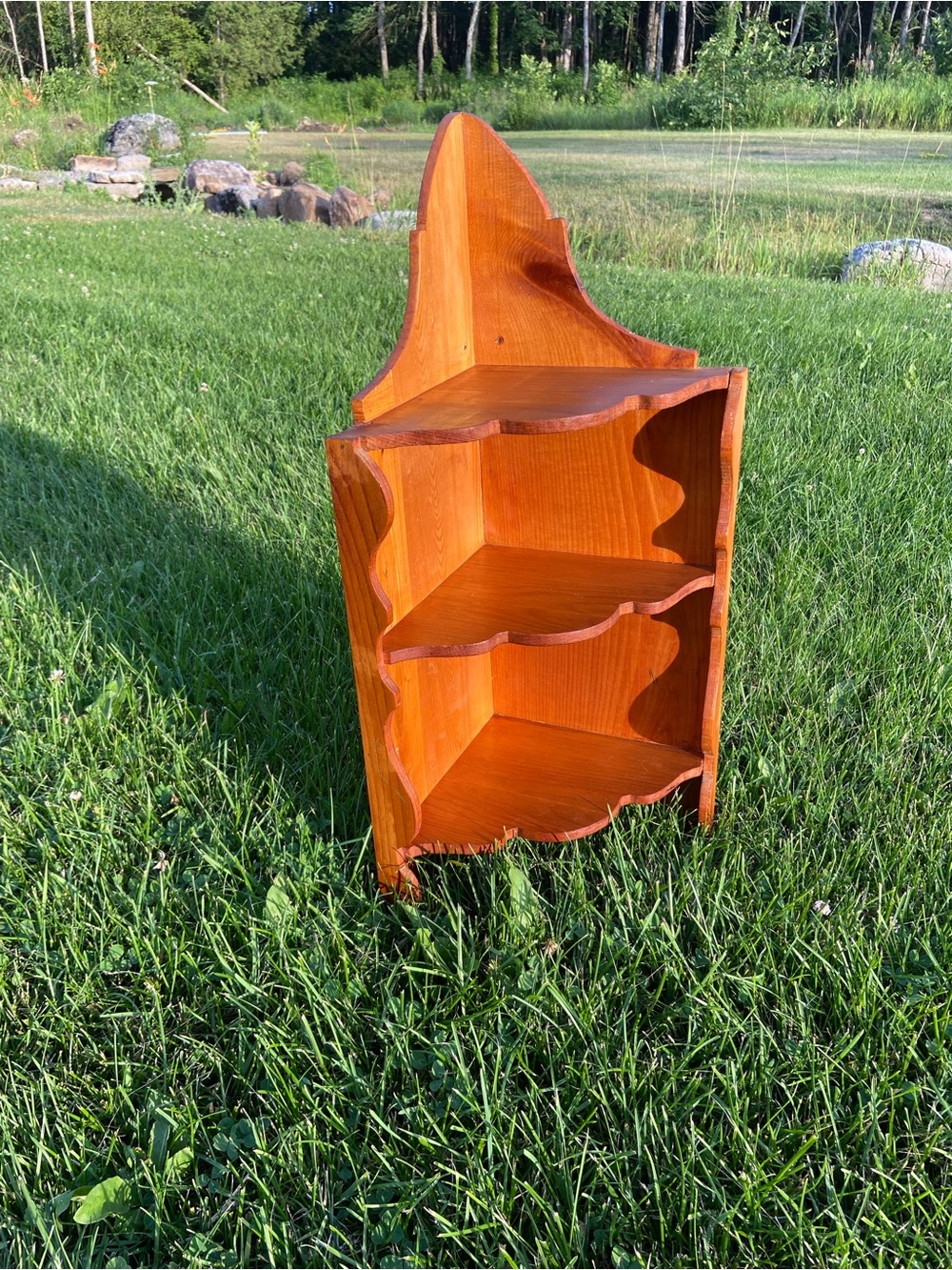 Primitive Pine Corner Shelf